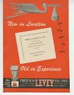 1954 FRED'K H. LEVEY CO., INC. Encre d'impression - Annonce imprimée vintage carbone colombien
