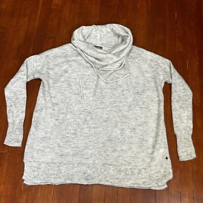 Suéter Eddie Bauer Mujer Pequeño Gris Manga Larga Cuello Capucha Mezcla Mohair Foto 1 de 4
