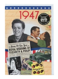 1947 TIME OF YOUR LIFE BIRTHDAY GREETING CARD WITH FULL LENGTH DVD OF THE YEAR - Picture 1 of 2