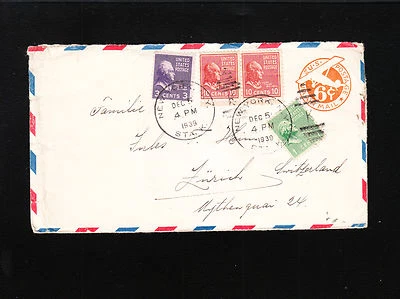 PREXIES New York to Switzerland 12.5.39 North Atlantic Route Uprated PSE Cover ú - Image 1 of 2