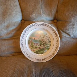 Vintage Collectible Plate -- Currier & Ives SPRING Japan, 8-1/4" - Picture 1 of 4