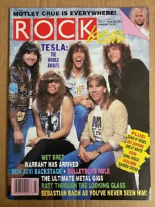 Rock Beat Magazine July 1989 Tesla/Motley Crue/Warrant/Def Leppard/Ratt/Vixen - Picture 1 of 24