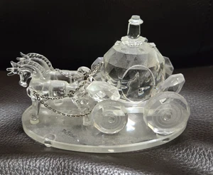 Wedding Coach Horse Drawn Carriage Crystal Sculpture Shannon Godinger 5x5 NOTE - Picture 1 of 4