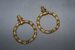 Two, Vintage, Brass, Furniture Ring Pulls, With Attractive Design- See D - Picture 1 of 6