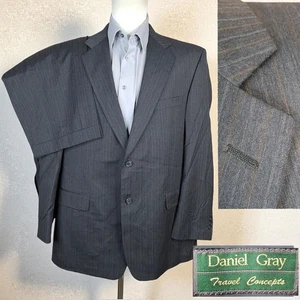Daniel Gray 2 Piece Suit Mens 44R 36X29 Gray Multicolor Stripe SV Wool - Picture 1 of 12