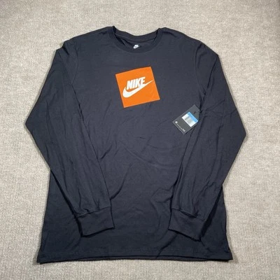 Nike The Nike Tee Long Sleeve T Shirt Mens Medium Black Center Logo New NWT - Image 1 of 4
