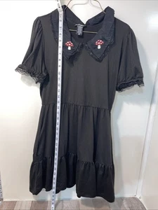 HoT Topic Pilz schwarzes Kleid Damen Größe M mit Taschen, Punk, Emo Style - Bild 1 von 9