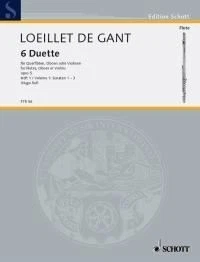 6 Duette Opus 5 Heft 1 Jean-Baptiste Loeillet 2 Flutes Book Schott Music - Image 1 of 3