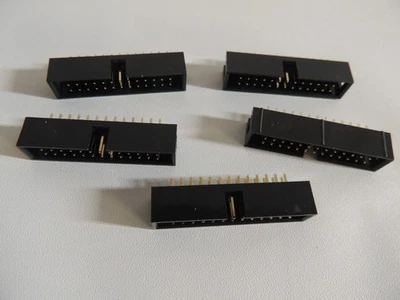 5-Pack 26-Pin 2x13 2.54mm IDC Shrouded Box Header Male Dip Type Connectors - Image 1 of 2
