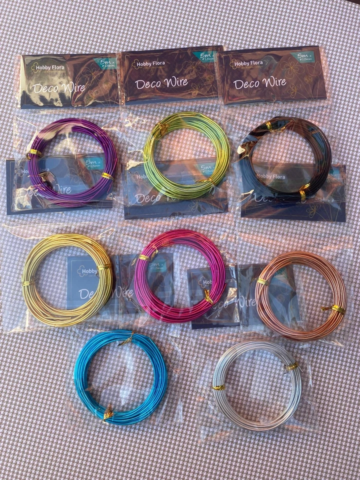 HOBBY FLORA Bindedraht Basteldraht Schmuckdraht Aluminiumdraht Biegedraht Perlendraht Draht