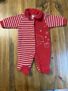 Vintage Carters Einteiler Schlafanzug Footie Pyjama 0-3 Monate Baby’s 1st Christmas - Bild 1 von 11