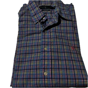 Ralph Lauren Custom Fit Gingham Oxford Shirt Pink Pony Men's Size L - Picture 1 of 7