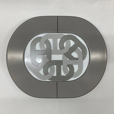 HERMES RALLYE 24 oval Oval Plate Bowl white  BRAND with box very rare no box - Image 1 of 4