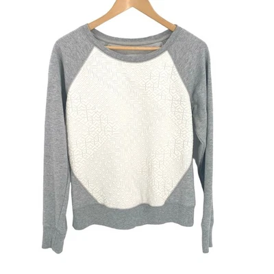 白色绗缝灰色套头衫女式大码 — 第 1/4 张图片