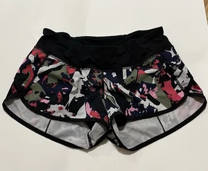 Pantalones Cortos Lululemon Para Mujer 4 Florales Lo último Poseidón Gimnasio Correr Entrenamiento - Imagen 1 de 4