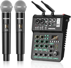 4-Channel Audio Interface with Wireless Mics and Bluetooth for Studio Recording - Picture 1 of 11