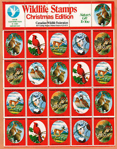 CANADA 1977 Wildlife Stamps Christmas Edition Very Fine Sheet 20 MNH Stamps