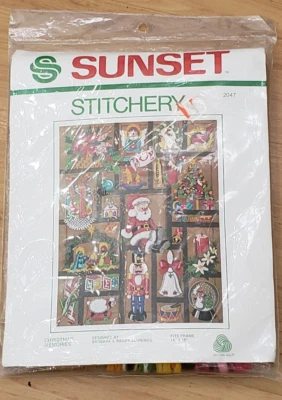 Nuevo kit de bordado vintage Sunset Stitchery recuerdos de Navidad #2047 Foto 1 de 4