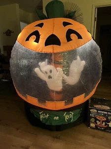 Gemmy Airblown aufblasbar rotierend aufleuchtend Halloween Globe Ghosts Kürbis 6 Fuß - Bild 1 von 1