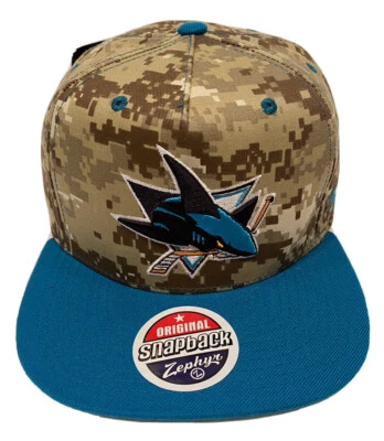 Zephyr NHL San Jose Sharks "Digi" 5 Panel Flat Bill SnapBack Hat NEW WITH TAGS - Image 1 of 4