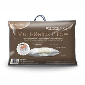 Multi-Relax, Dual Layer Memory Foam & Hollowfibre Reversible Pillow 230TC Cotton - Picture 1 of 5