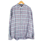 Gant Men's Shirt Size 2Xl (45/46) Regular Fit Blue Plaid Linen Cotton Ma9205