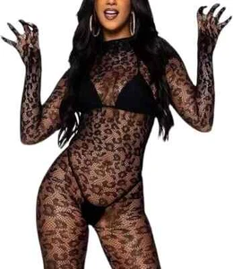 Women's Sexy Fishnet Bodysuit Full Body Stocking Erotic Pantyhose - Picture 1 of 6