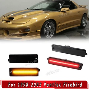4x Smoked Amber & Red LED Side Bumper Marker Lights For 1998-02 Pontiac Firebird - Picture 1 of 18