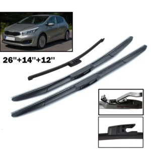 FÜR KIA Cee'd JD 2012-2016 SCHEIBENWISCHER WISCHERBLÄTTER VORNE + HINTEN - Picture 1 of 6