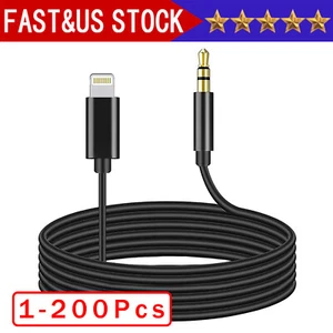 IPhone 7 8 X XR 11 12 13 Pro Max 8 Pin to 3.5mm AUX Audio Car Adapter Cord Lot - Picture 1 of 24