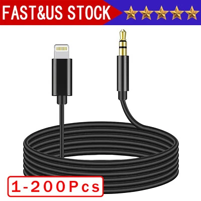 IPhone 7 8 X XR 11 12 13 Pro Max 8 Pin to 3.5mm AUX Audio Car Adapter Cord Lot - Image 1 of 4