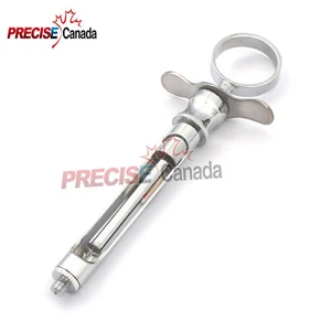 ASPIRATED SYRINGE CHROME PLATED 1.8 ML STAINLESS STEEL TIP - Picture 1 of 2