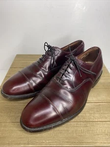 Allen Edmonds Park Avenue Burgandy Cap Toe Oxford Leather Dress Shoes Mens 8E - Picture 1 of 9