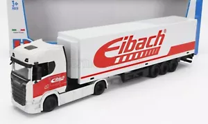 MODELLINO CAMION STATICO BURAGO SCANIA S730 HIGHLINE CAB + CONTAINER EIBACH 1:43 - Foto 1 di 6