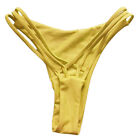 Swimwear G-string All Match Comfy Pure Color Stretchy Swimwear G-string S Yellow