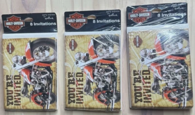 Harley Davidson Party Express Invitations by Hallmark (3 Packs Of 8) NEW SEALED - Image 1 of 3