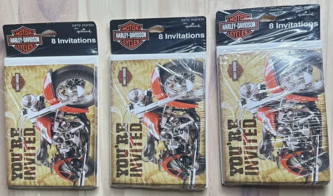 Harley Davidson Party Express Invitations by Hallmark (3 Packs Of 8) NEW SEALED - Image 1 of 3