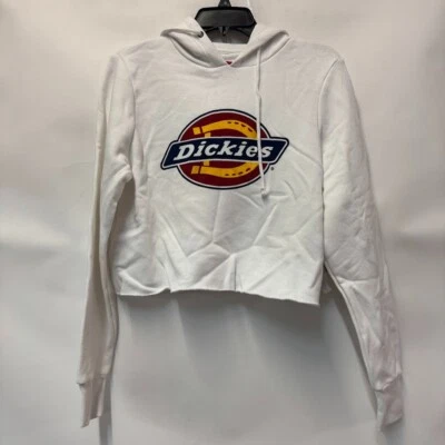 Sudadera Pullover Dickies Mujer Juniors M Blanca Logo Recortada con Capucha Nueva con Etiquetas CC31 Foto 1 de 4