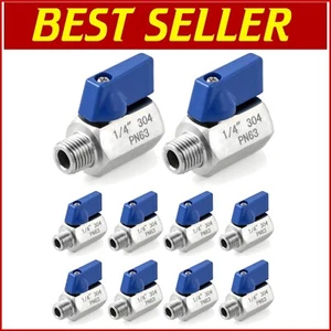 Efficient Mini Ball Valve Set - 10-Pack, 1/4" NPT Female and Male Connections - Picture 1 of 10