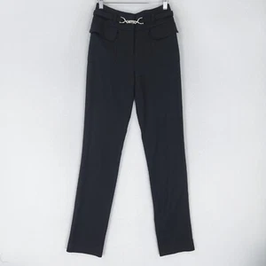 Magaschoni Pants Womens 0 Black Wool Blend High Waist Slim Tapered Leg Classic - Picture 1 of 13