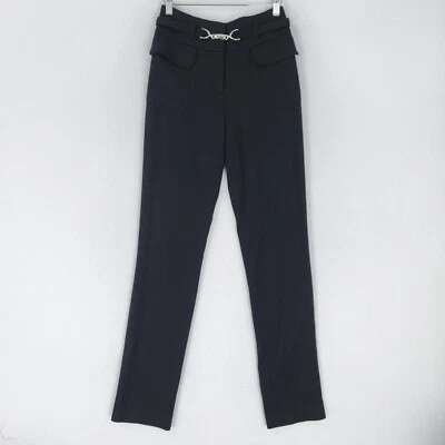 Pantalones Magaschoni para mujer 0 negros mezcla de lana cintura alta ajustados pierna cónica clásicos Foto 1 de 4