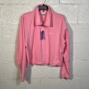 Columbia Women's Glacial Cropped II Fleece 1/2-Zip Top Pink XL - Picture 1 of 6