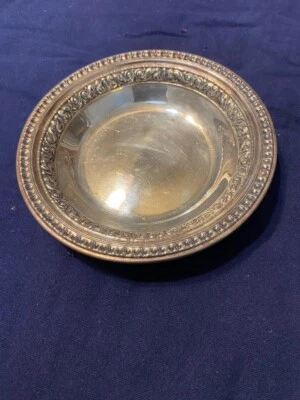 Reed and Barton 经典玫瑰 6 英寸纯银镀糖果盘碗 1201 — 第 1/3 张图片