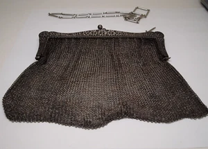 Antique Sterling Silver .925 Mesh Purse Handbag 193 Grams Repair or Scrap Read - Picture 1 of 9