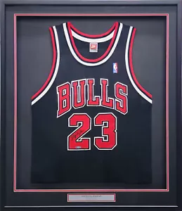 Bulls Michael Jordan Autographed Framed Black Nike Jersey PSA/DNA & UDA BAG18406 - Picture 1 of 6