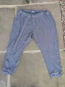 Woolovers Womens XXL Joggers Casual Navy White Stripe Pull On Pants Trousers - Picture 1 of 8
