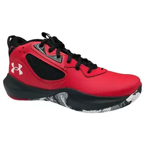 Under Armour Lockdown Youth Boy's Leather Basketball Shoes Size 5Y-6Y Red/Black - Picture 1 of 15
