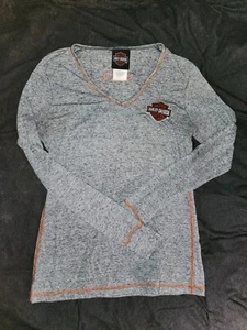 Harley Davidson Women's Grey Long Sleeve Top Sz Small, Marysville WA - Picture 1 of 11