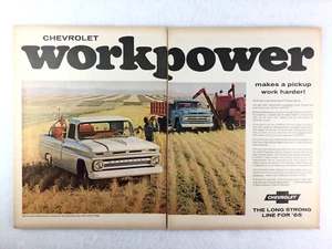 Chevy Pickup 1965 Vintage PRINT AD Dump Truck Farm Workpower - 2 Seiten verteilt - Bild 1 von 1