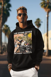 THE STONE ROSES KAPUZENPULLOVER - SHE BANGS THE DRUMS - SCHWARZ - S BIS 5XL - BRITPOP GESCHENK - Bild 1 von 6